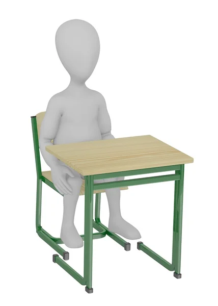 3D-Darstellung der Zeichentrickfigur sitzend — Stockfoto