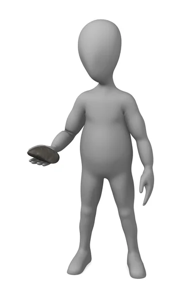 3d renderizado de personaje de dibujos animados con concha — Foto de Stock