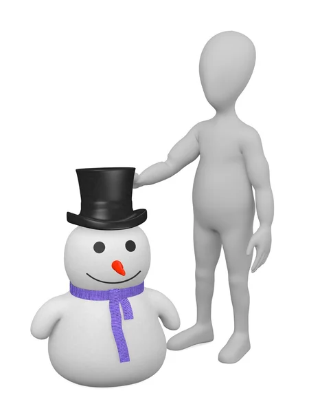 A hóember rajzfilmfigura 3D render — Stock Fotó