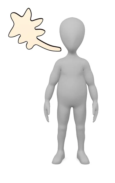 3d renderizado de personaje de dibujos animados con burbuja de habla — Foto de Stock