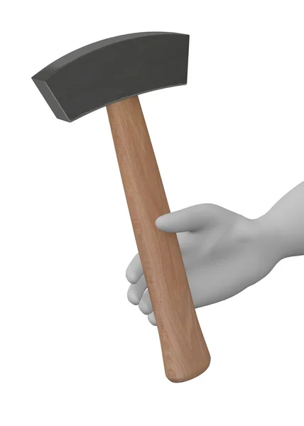3d renderizado de personaje de dibujos animados con martillo — Foto de Stock