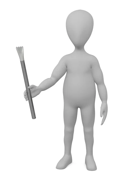 3D візуалізація мультиплікаційного персонажа з кам'яним інструментом — стокове фото