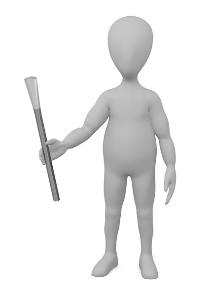 3d renderizado de personaje de dibujos animados con herramienta de piedra — Foto de Stock