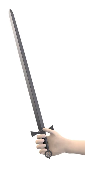3d renderização de mão com espada — Fotografia de Stock