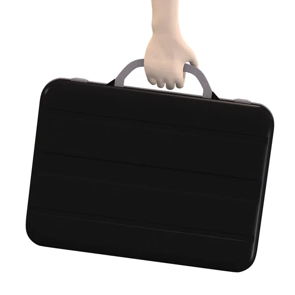 3D-Darstellung der Hand mit Koffer — Stockfoto
