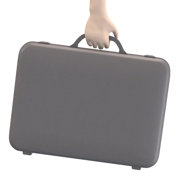 3d render of hand with suitcase — Stock Photo, Image