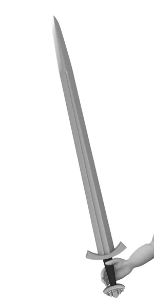 3D-Darstellung der Cartoon-Figur mit Schwert — Stockfoto