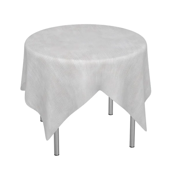Renderização 3d da tabela com toalha de mesa — Fotografia de Stock