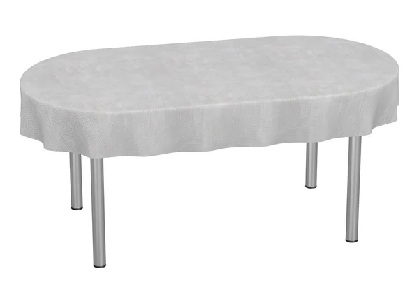 テーブルクロス付きテーブルの3Dレンダリング — ストック写真