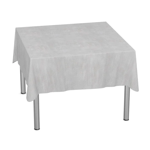 3d renderizado de mesa con mantel — Foto de Stock