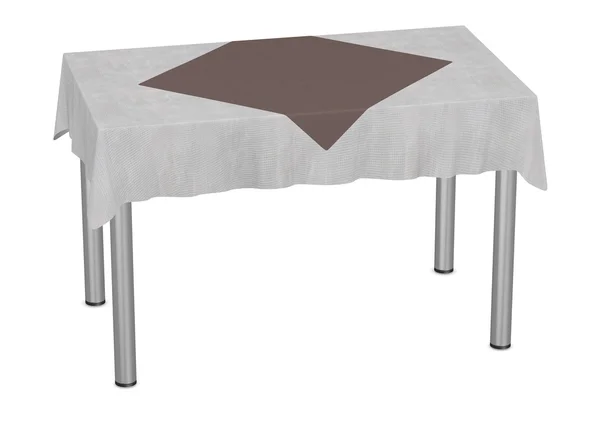 3d renderowanie stołu z obrusem — Zdjęcie stockowe