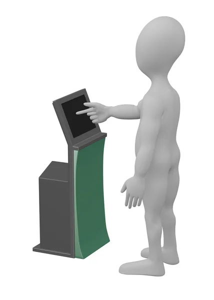 3D renderowania postać z kreskówek z terminala — Zdjęcie stockowe