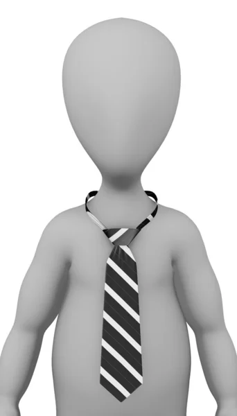 3d render of cartoon character with tie — Stock Photo, Image