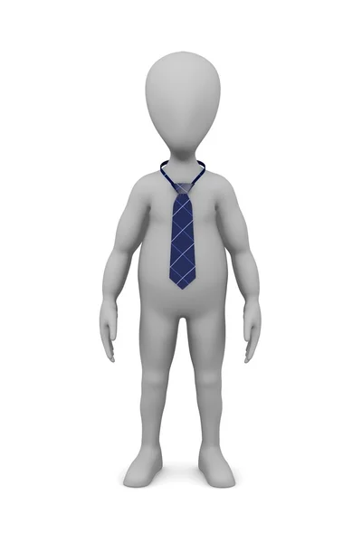 A nyakkendő rajzfilmfigura 3D render — Stock Fotó