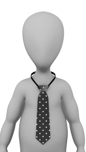 3d render of cartoon character with tie — Stock Photo, Image