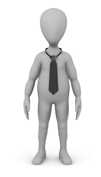 3D καθιστούν χαρακτήρα κινουμένων σχεδίων με γραβάτα — Φωτογραφία Αρχείου