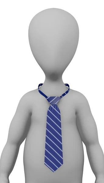 A nyakkendő rajzfilmfigura 3D render — Stock Fotó