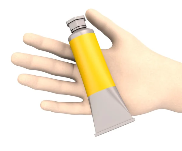 3d renderização da mão com tubo — Fotografia de Stock