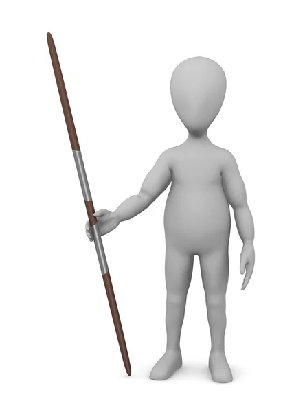 3d render of cartoon character with spear — Stock Photo, Image