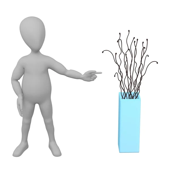 A váza rajzfilmfigura 3D render — Stock Fotó