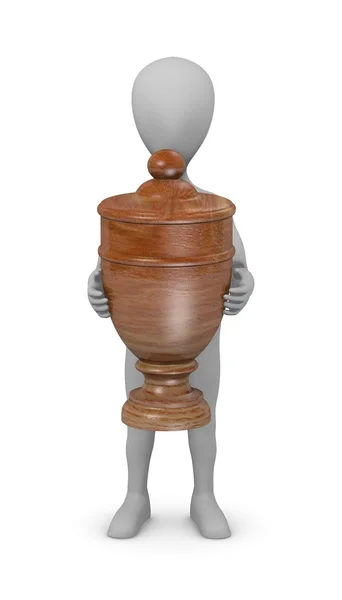 Renderização 3d de personagem de desenho animado com urna — Fotografia de Stock