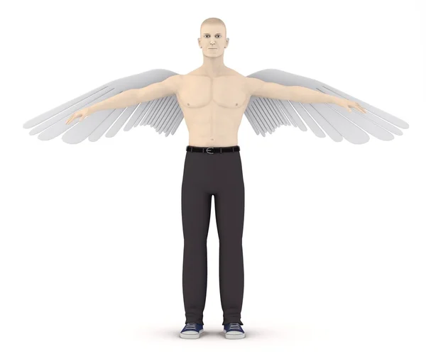 3D візуалізація символу з крилами ангел — стокове фото