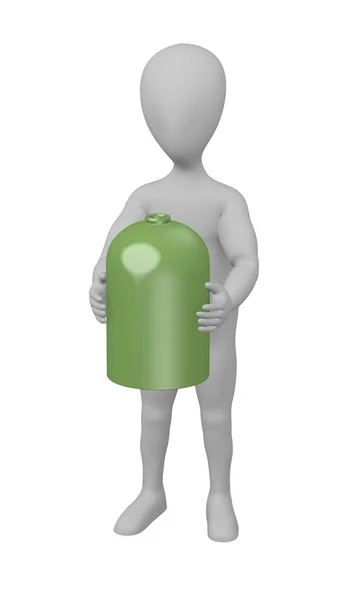 3D визуализация персонажа мультфильма с вазой Лицензионные Стоковые Фото
