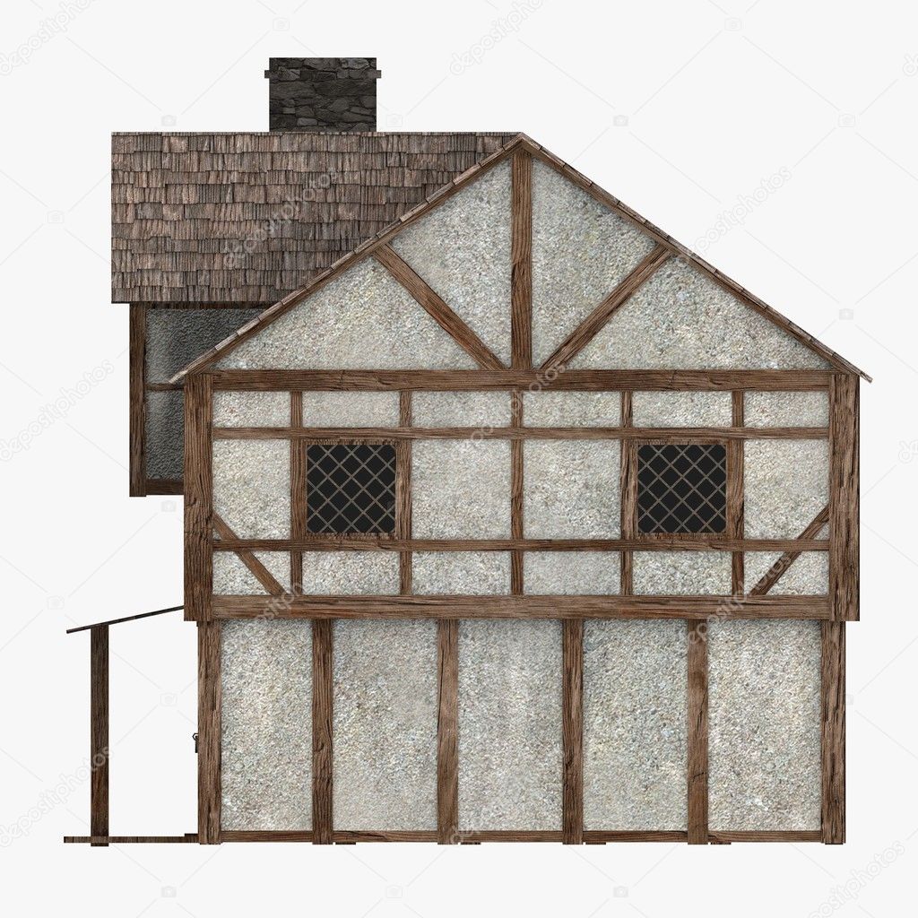 中世の建物の 3 D レンダリング ストック写真 C 3drenderings