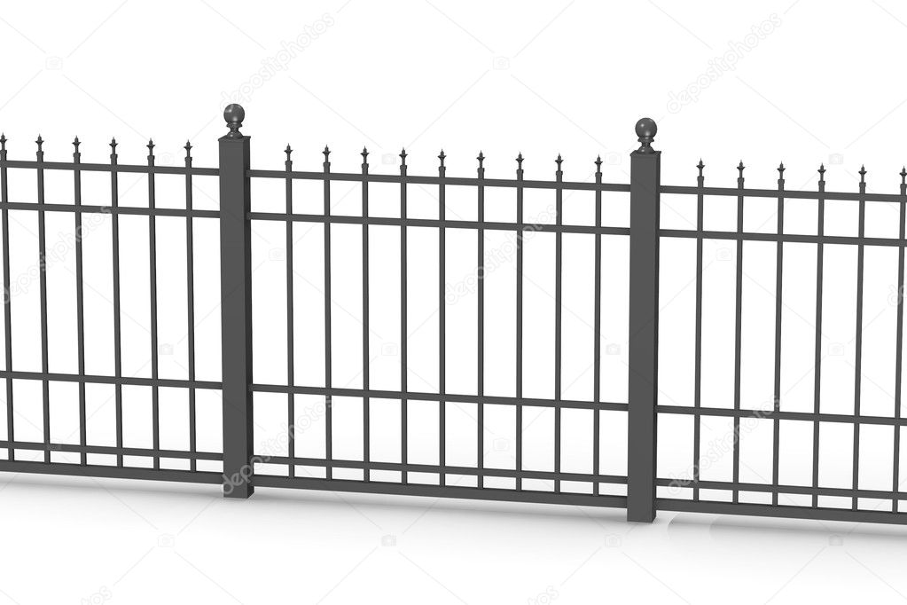 3d render of metal fence