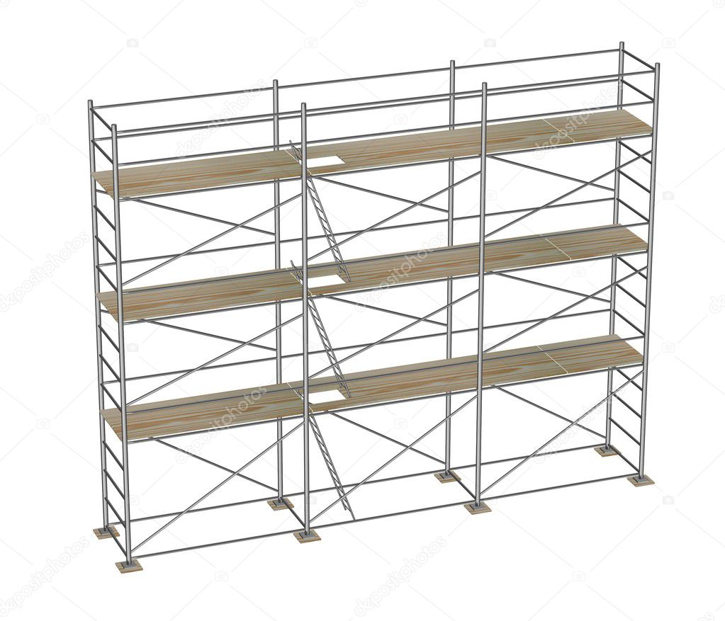 3d render of construction scaffolding