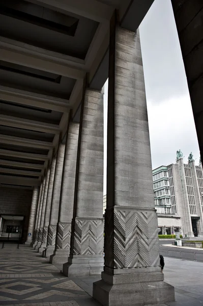 stock image Brussels Expo Sidewalk Pillars