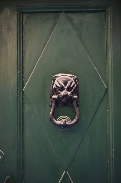 Gröna enkeldörr — Stockfoto