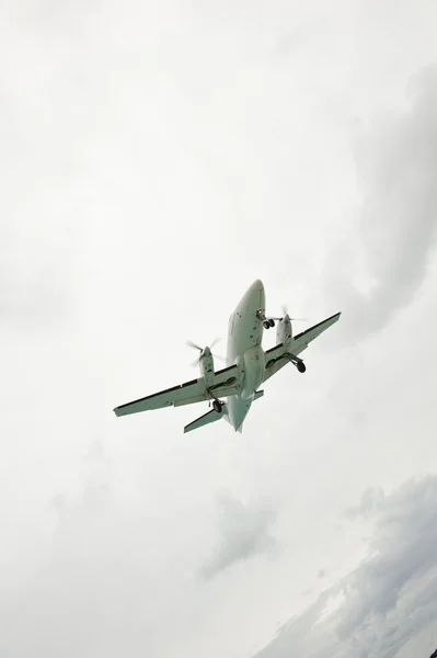 Cloudy Slanted Airplane — Stock Photo, Image