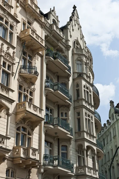Czeski balkon narożnym — Zdjęcie stockowe