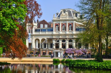 Filmmuseum with a beautiful lake in Amsterdam, Holland (Netherla clipart