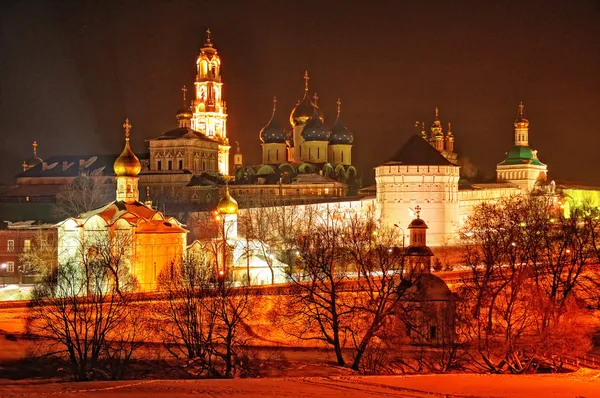Night Lavra (The Trinity Sergiev Monastery) (HDR) in Sergiev Pos — Stock Photo, Image