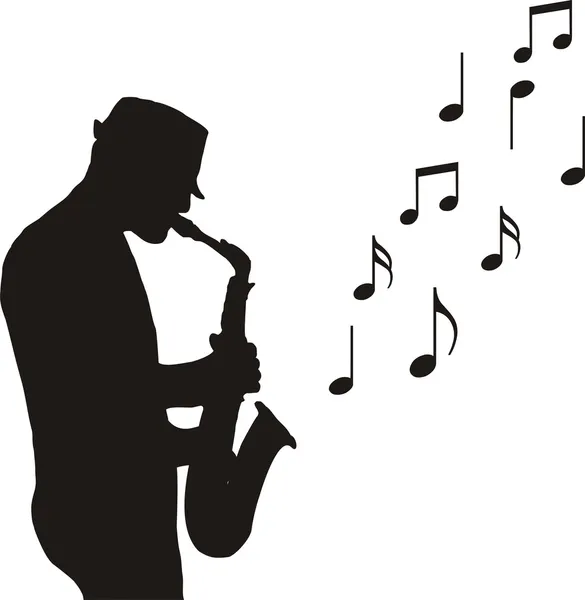 Dessin saxophoniste — Image vectorielle