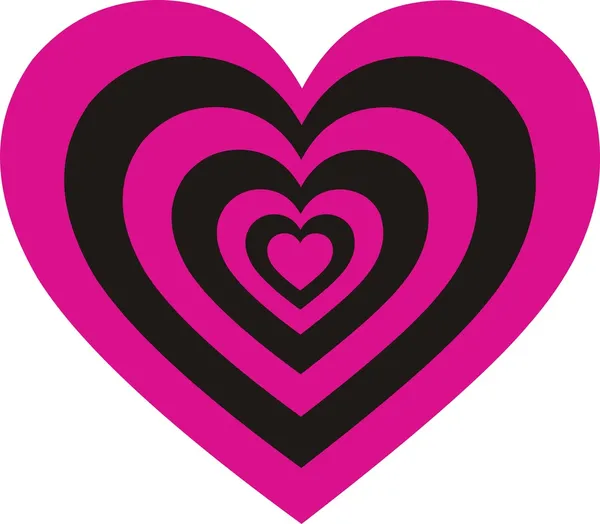 Herz rosa schwarz — Stockvektor
