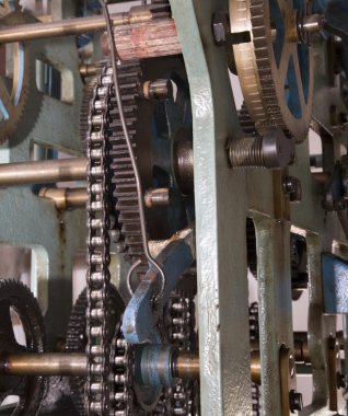 Detail of clockwork from colcktower clipart