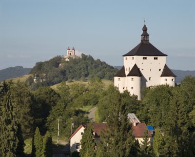 New castle and calvary in Banska Stiavnica - Slovakia - unesco monument clipart