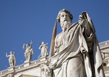Roma - st. paul s heykel veya St peter Bazilikası s