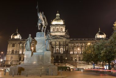 Prague - national museum and memorial of st. Vencelas - capital statue by J.J.Bendl - 1678 clipart