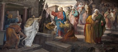 Milan - resurrection of Lazarus from San Giorgio church clipart