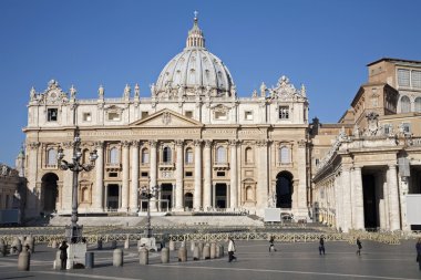 Rome st. Peter s basilica in morning clipart