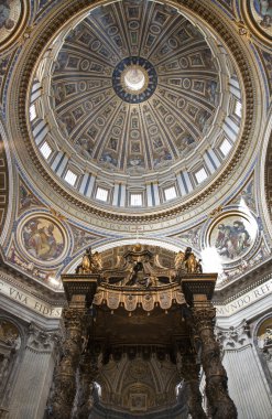 Roma - bernini s baldachin ve basilica di san pietro in kubbe - st. peter Bazilikası s