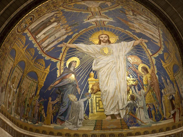 Párizs - Jézus Krisztus az apsis Sacre couer bazilika — Stock Fotó