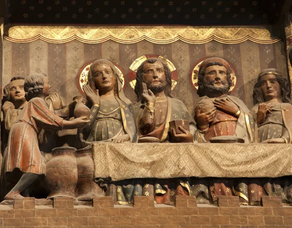 Ježíš tím miracele v Káně - katedrála Notre-Dame v Paříži — Stock fotografie