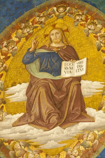 Rome - detail van fresco van Christus pantokrator — Stockfoto