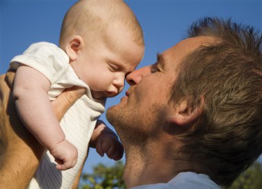 Love of baby and father clipart