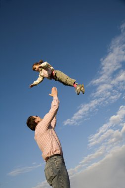 eğlenceli ve aşk baba ve çocuk ve gök